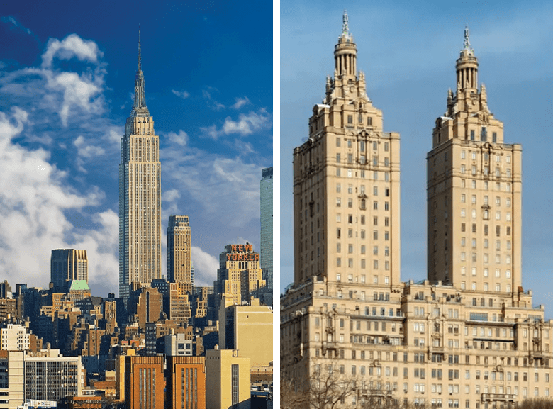 L: The Empire State Building / R: The San Remo